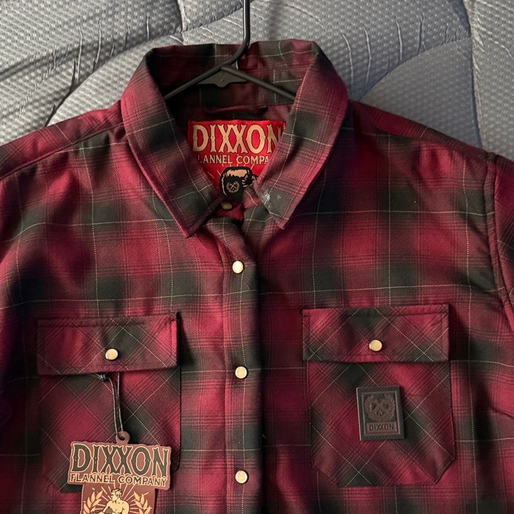 DIXXON Red and Black Plaid Flannel jacket with fleece lining